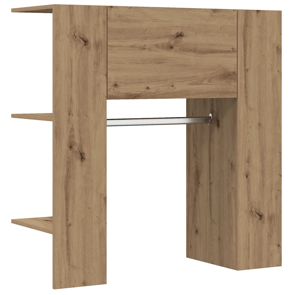 Entrémøbel 97,5x37x99 cm konstrueret træ artisan egetræsfarve