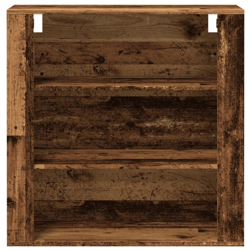 Vægskab 80x33x80 cm konstrueret træ gammelt træ-look