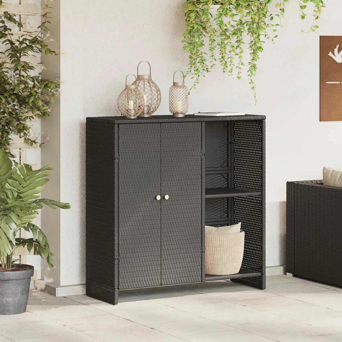 Opbevaringsskab med hylde   Rattan