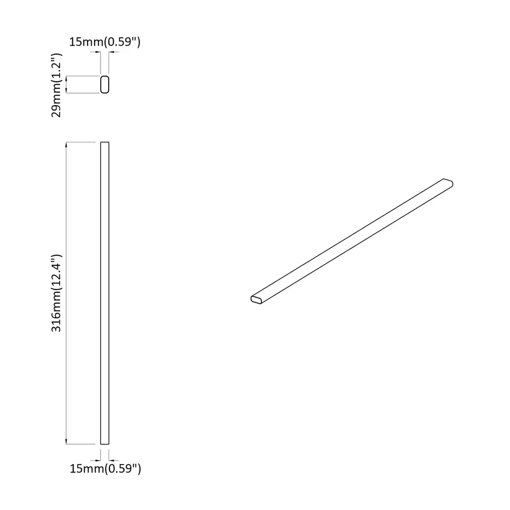 Bøjlestang 2 stk.   Aluminiumlegering