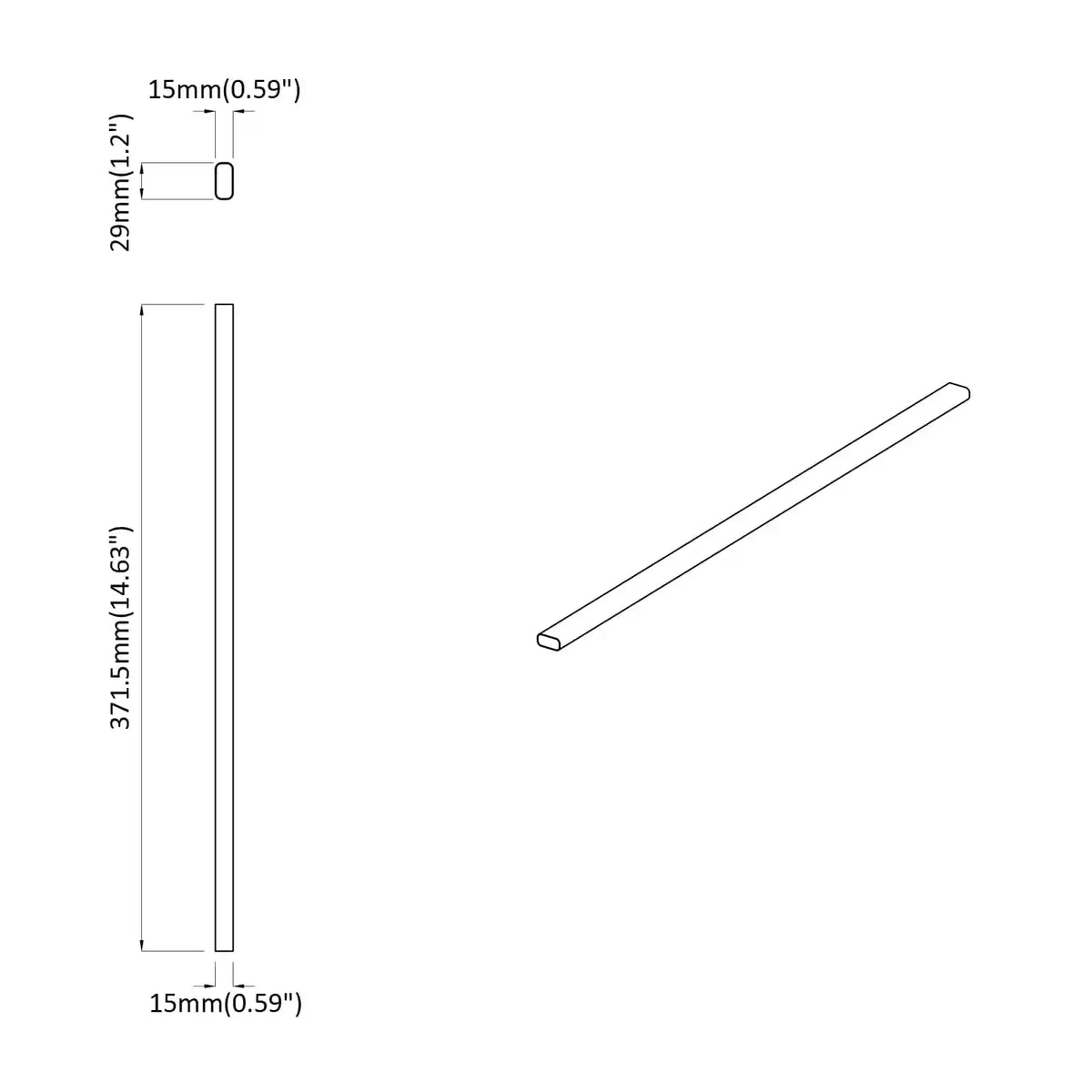 Bøjlestang 2 stk.   Aluminiumlegering