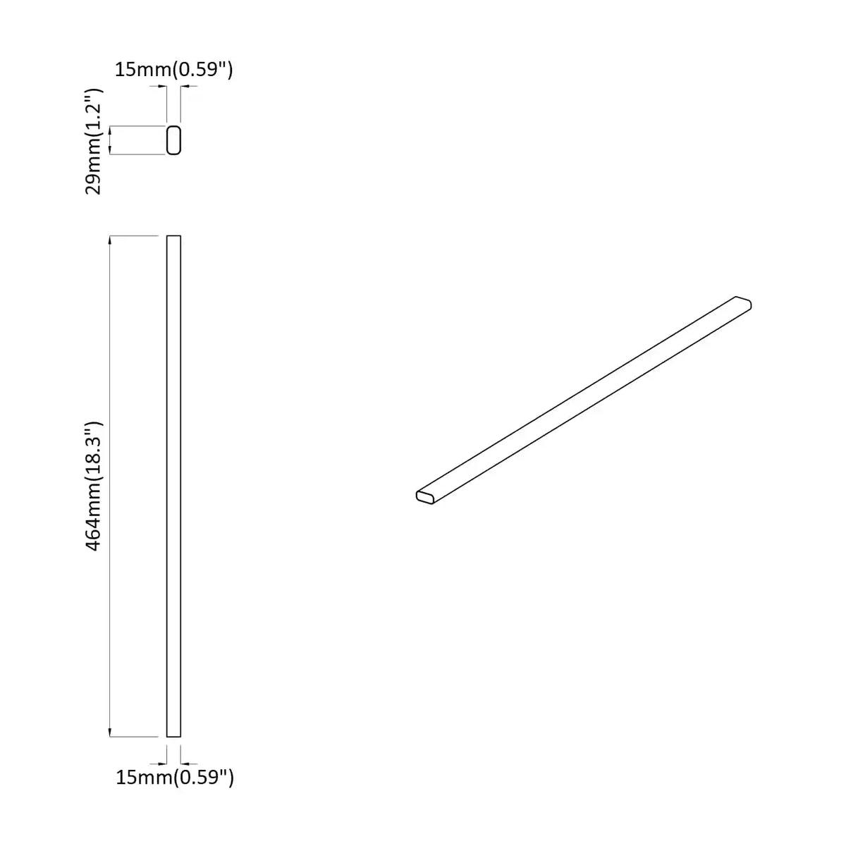 Bøjlestang 2 stk.   Aluminiumlegering