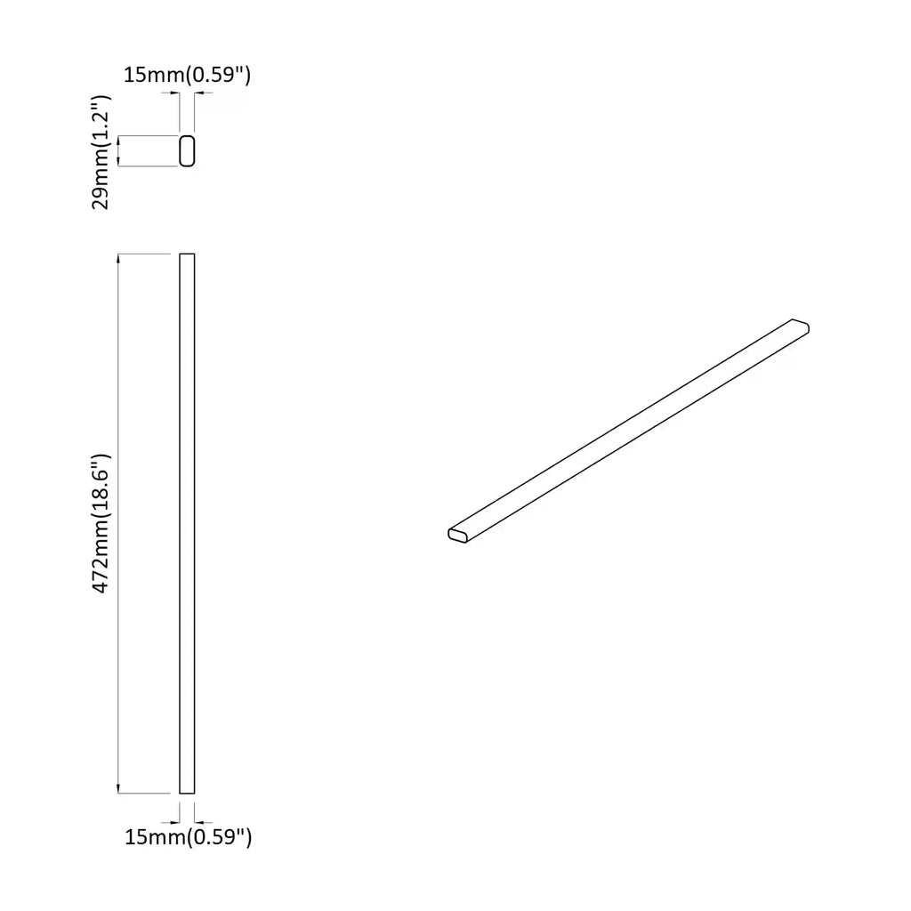 Bøjlestang 2 stk.   Aluminiumlegering