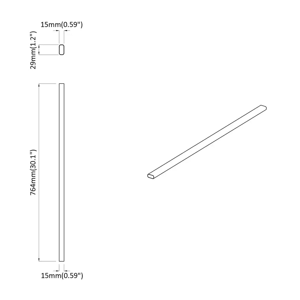 Bøjlestang 2 stk.   Aluminiumlegering