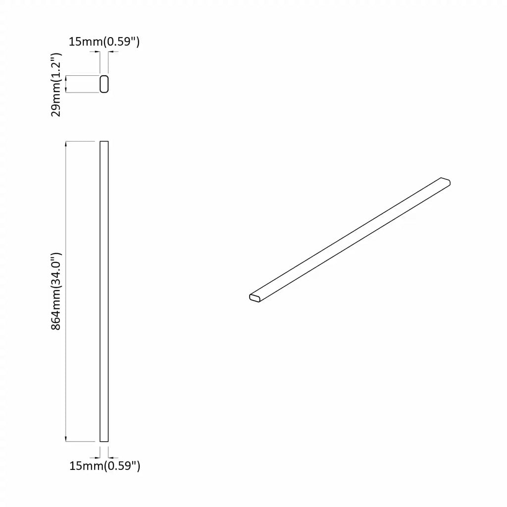 Bøjlestang 2 stk.   Aluminiumlegering