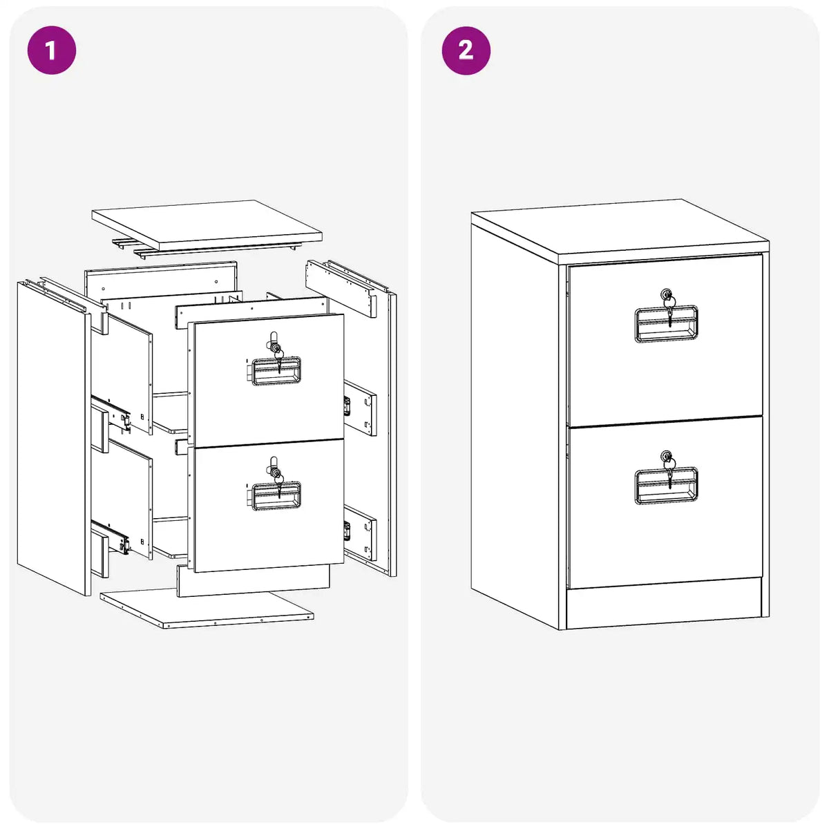 Fil kabinett med lås Antracit  Koldvalset Stål