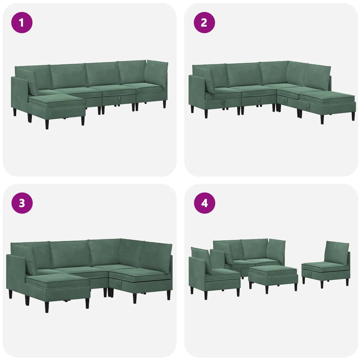 Møbelssæt til stuen Fløjl