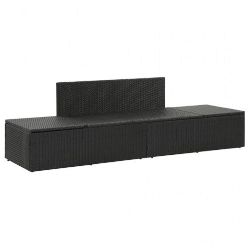 Solseng med hynder polyrattan sort