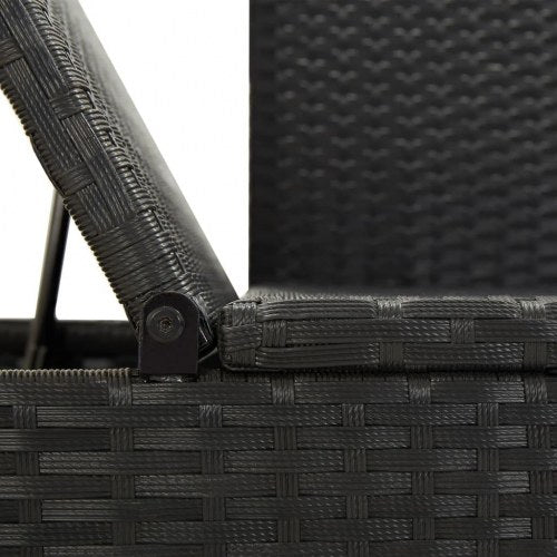 Solseng med hynder polyrattan sort