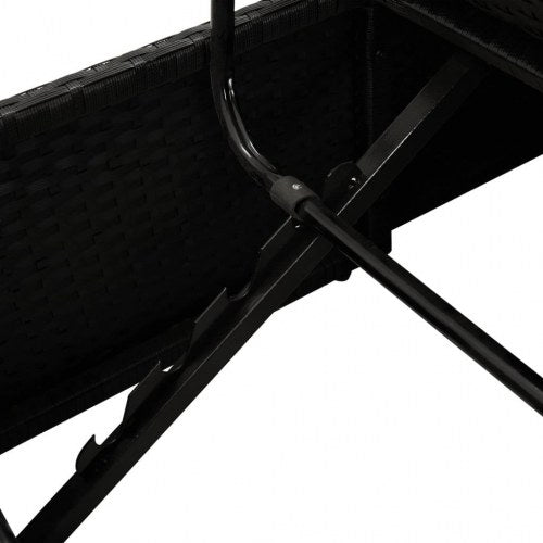 Solseng med hynder polyrattan sort