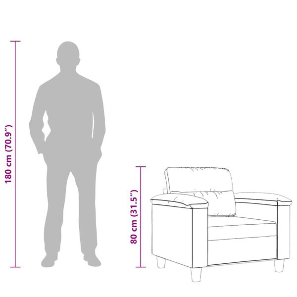 Lænestol 60 cm mikrofiberstof mørkegrå