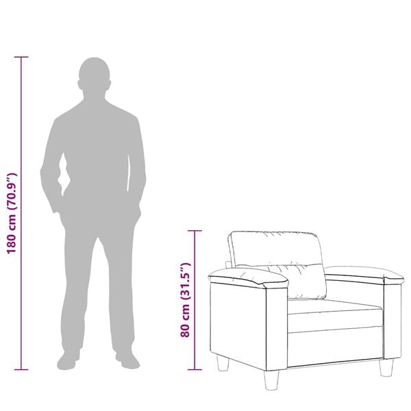 Lænestol 60 cm mikrofiberstof cremefarvet