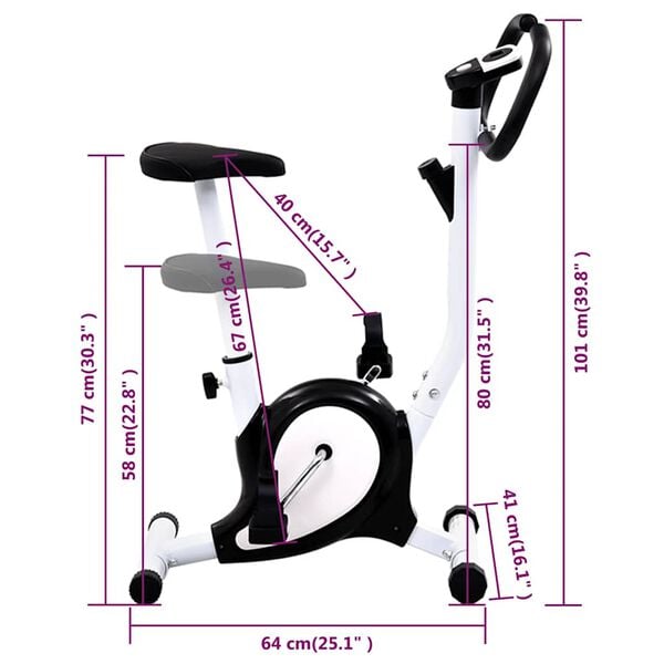 Motionscykel med bæltemodstand sort