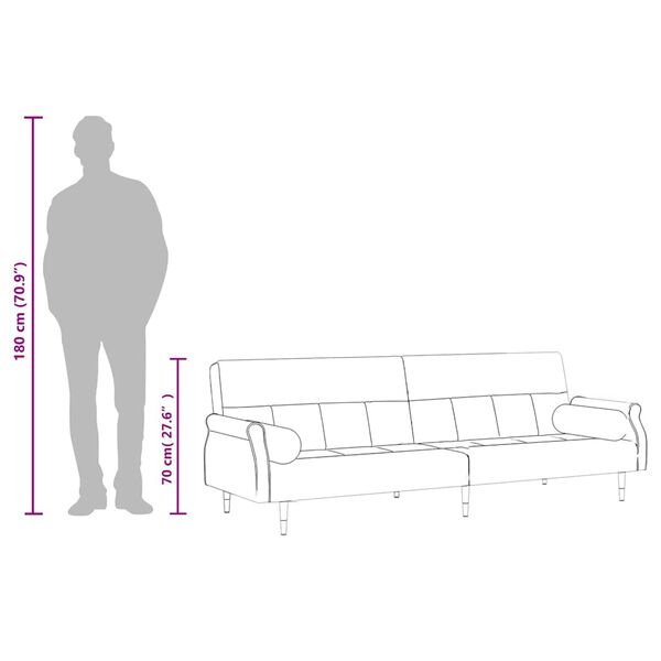 Sovesofa med hynder velour sort