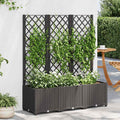 Haveplantekasse med espalier sort 120x40x136 cm PP