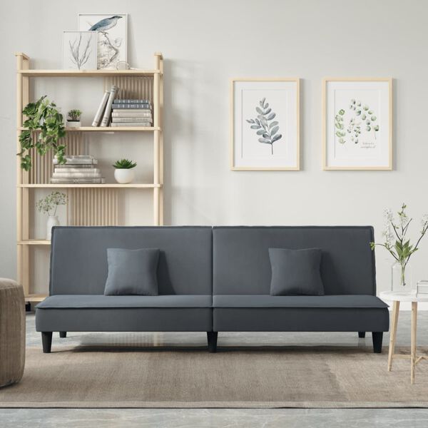 Sovesofa velour mørkegrå