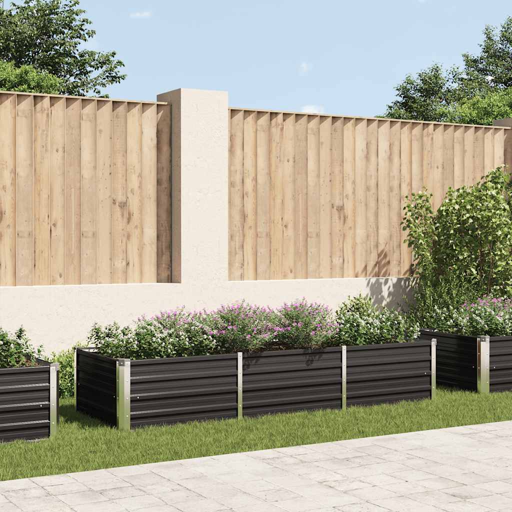 Hævet plantekasse 240x80x45 cm galvaniseret stål antracitgrå
