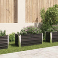 Hævet plantekasse 100x40x45 cm galvaniseret stål antracitgrå
