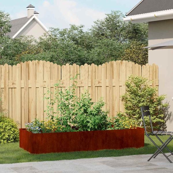 Plantekasse rustfarvet 200x80x40 cm forvitringsstål