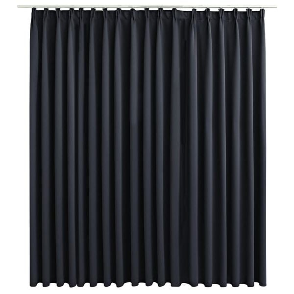 Mørklægningsgardin med kroge 290 x 245 cm sort