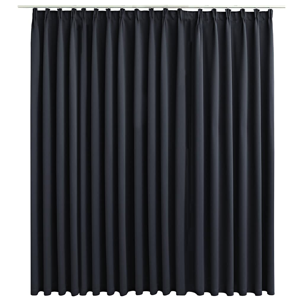 Mørklægningsgardin med kroge 290 x 245 cm sort