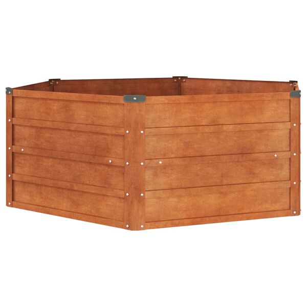 Højbed 129x129x45 cm cortenstål rustfarvet