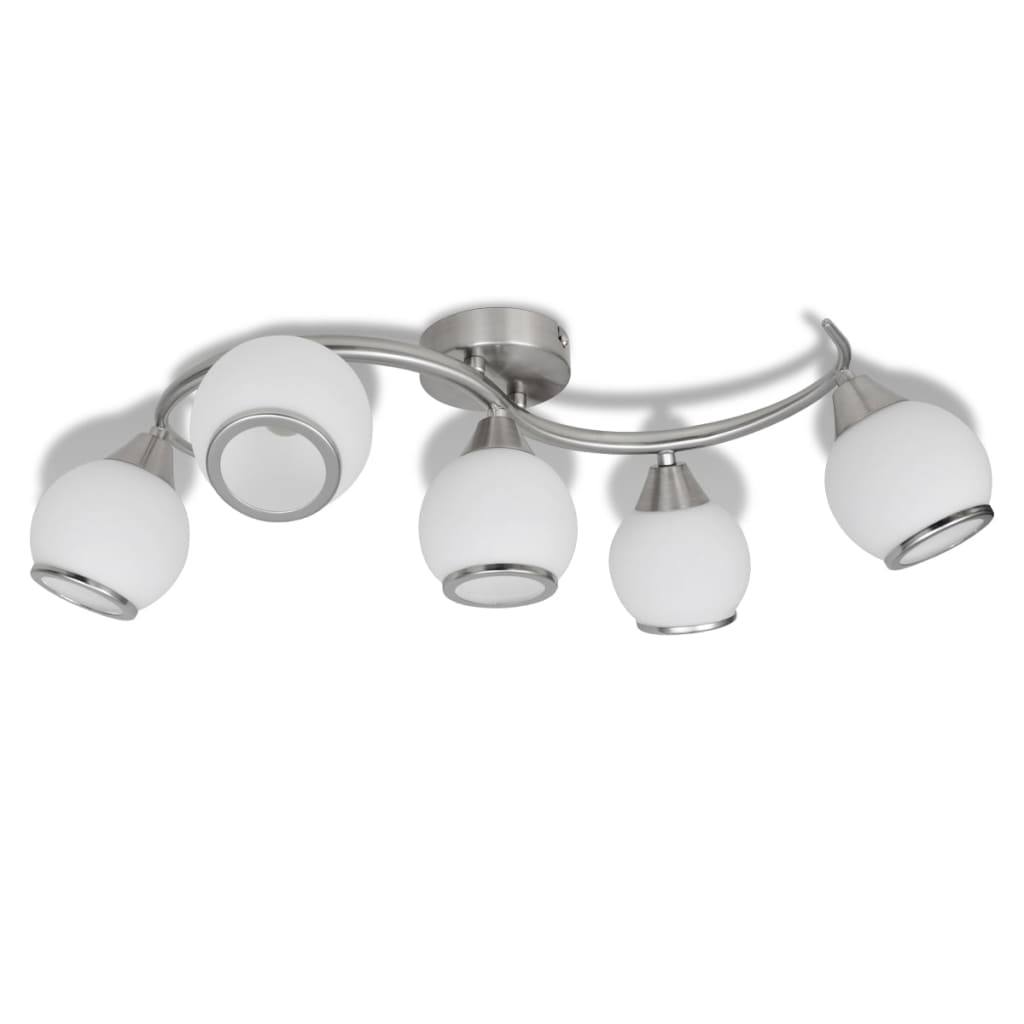 Loftslampe med glasskærme bølget