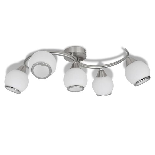 Loftslampe med glasskærme bølget