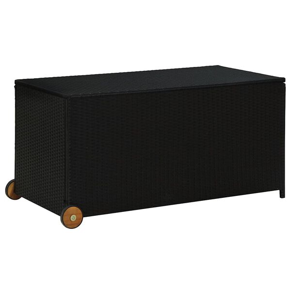 Opbevaringskasse til haven 120x65x61 cm polyrattan sort