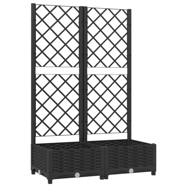 Haveplantekasse med espalier sort 80x40x121,5 cm PP
