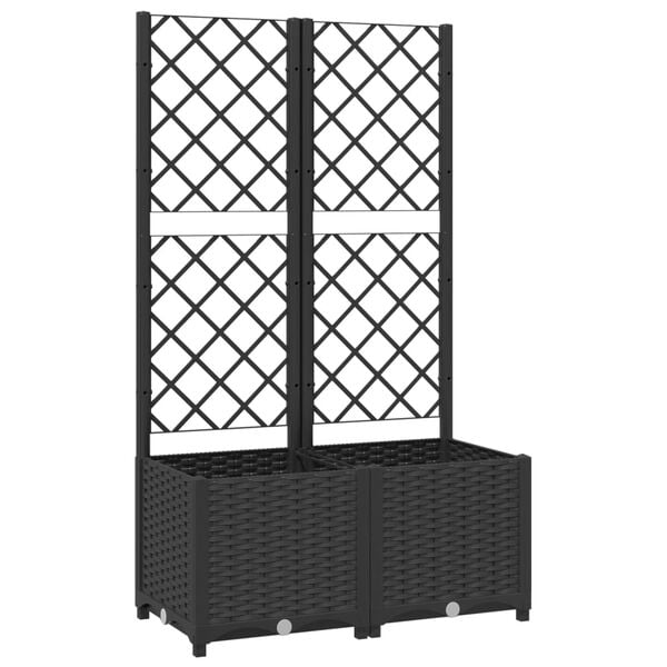 Haveplantekasse med espalier sort 80x40x136 cm PP