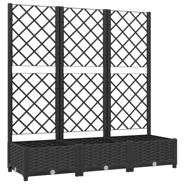 Haveplantekasse med espalier sort 120x40x121,5 cm PP