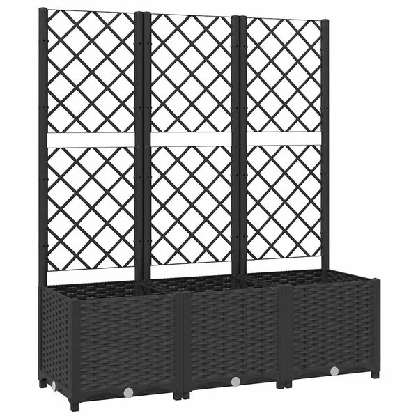 Haveplantekasse med espalier sort 120x40x136 cm PP