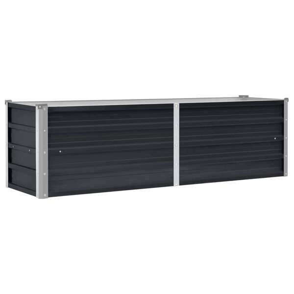 Hævet plantekasse 160x40x45 cm galvaniseret stål antracitgrå
