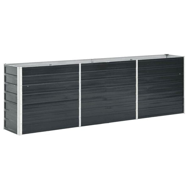 Forhøjet plantekasse 240x40x77 cm galvaniseret stål antracitgrå