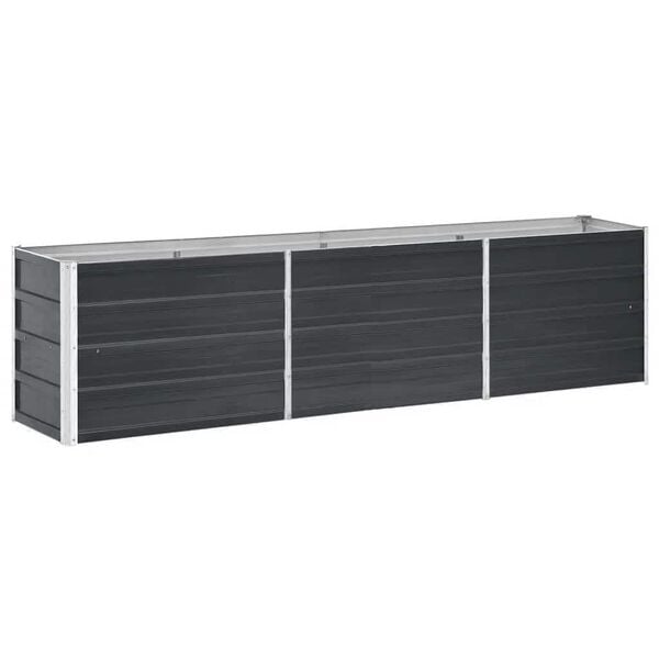 Hævet plantekasse 240x40x45 cm galvaniseret stål antracitgrå