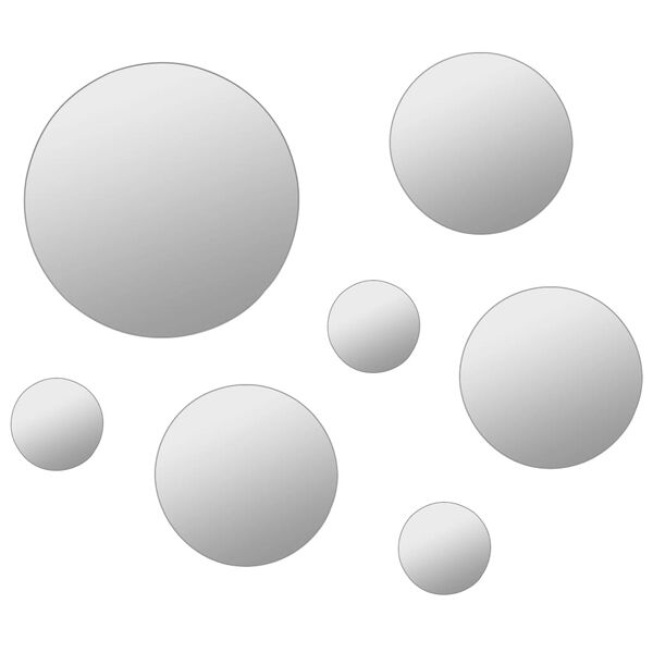 Vægspejlssæt i 7 dele rundt glas