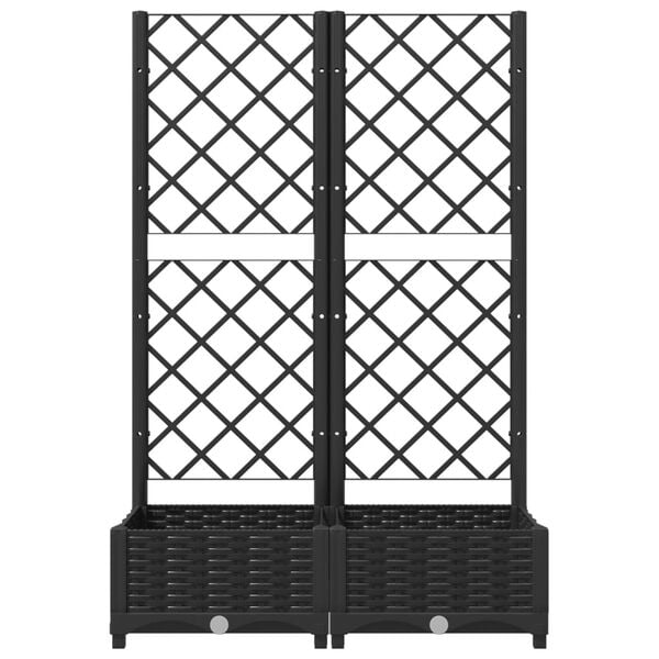 Haveplantekasse med espalier sort 80x40x121,5 cm PP