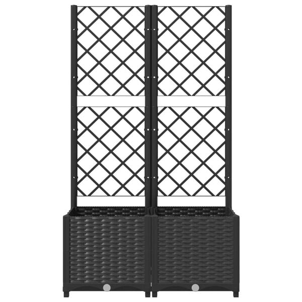 Haveplantekasse med espalier sort 80x40x136 cm PP