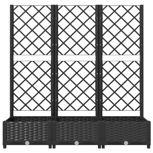 Haveplantekasse med espalier sort 120x40x121,5 cm PP