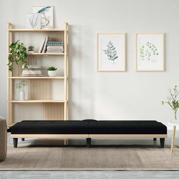 Sovesofa med kopholdere stof sort