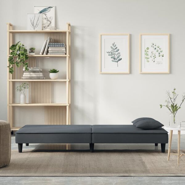 Sovesofa velour mørkegrå