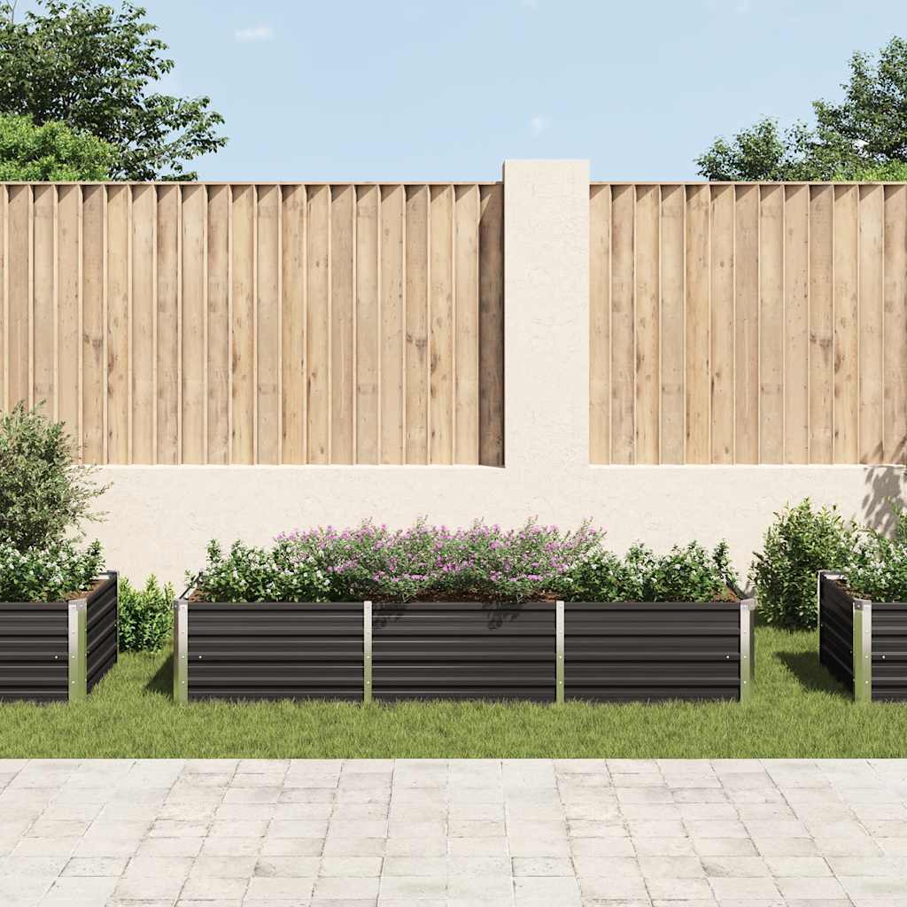 Hævet plantekasse 240x80x45 cm galvaniseret stål antracitgrå