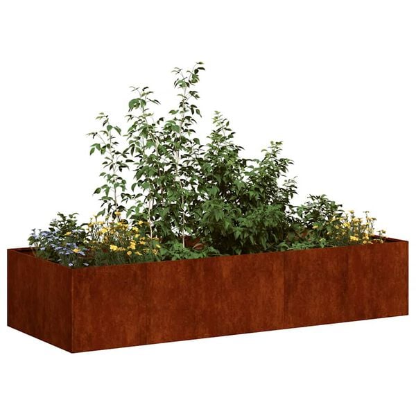 Plantekasse rustfarvet 200x80x40 cm forvitringsstål