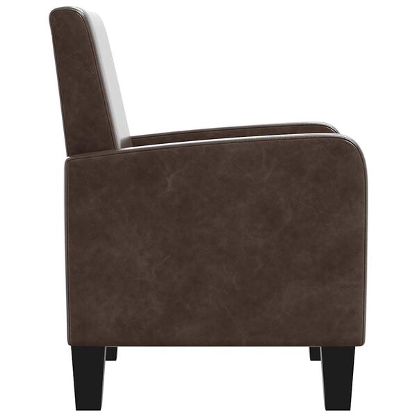 Lænestol kunstlæder brun