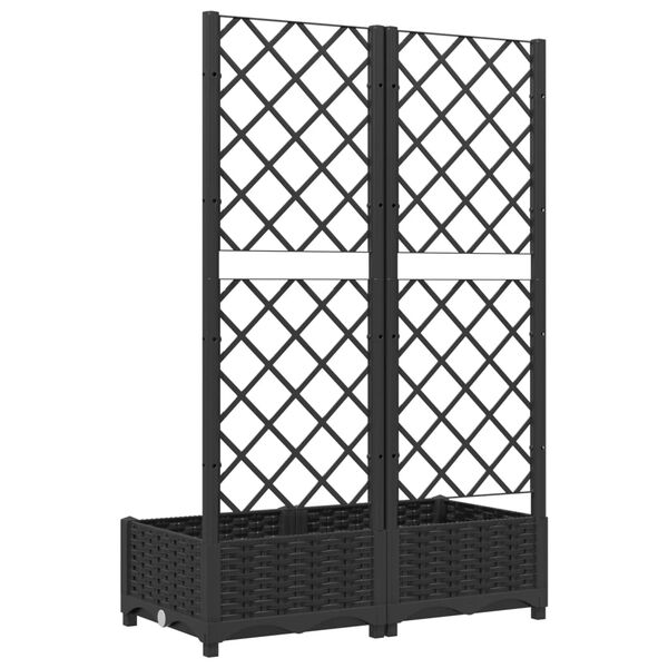 Haveplantekasse med espalier sort 80x40x121,5 cm PP