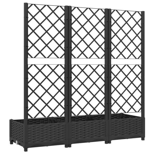Haveplantekasse med espalier sort 120x40x121,5 cm PP