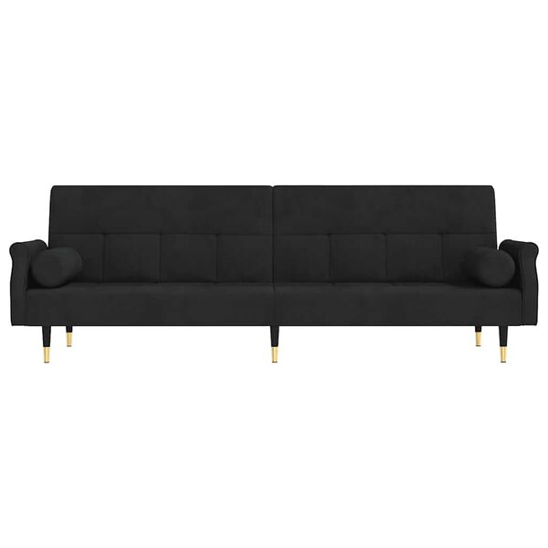 Sovesofa med hynder velour sort