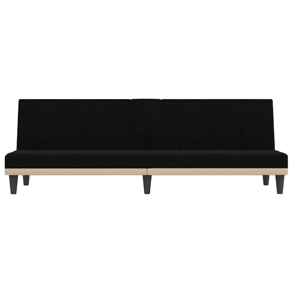 Sovesofa med kopholdere stof sort