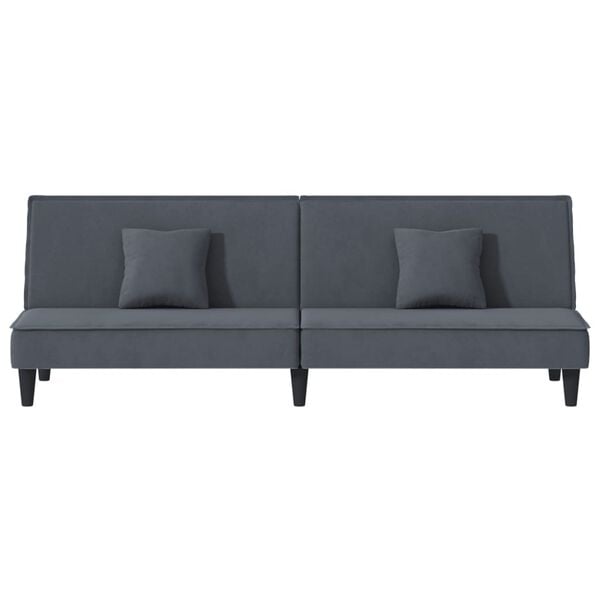 Sovesofa velour mørkegrå